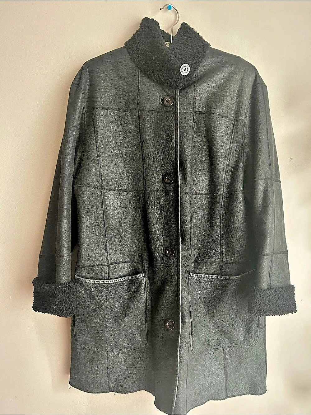 Christ Women's Black Leather Coat